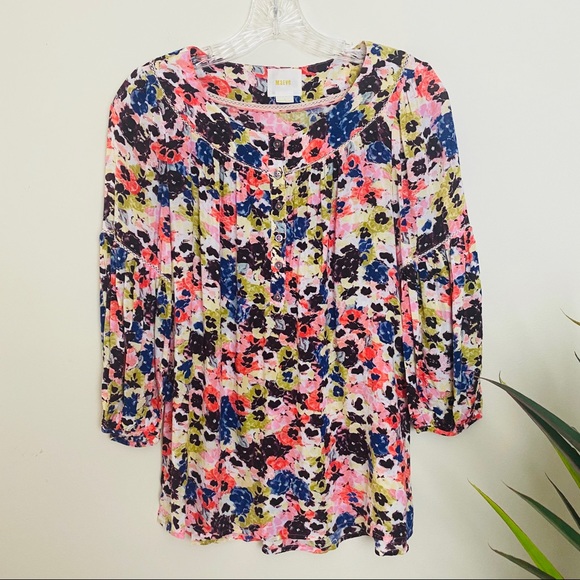 Anthropologie Maeve Pansy Field Peasant Boho Top - Picture 3 of 13